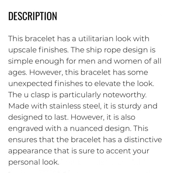 Ship Rope U Clasp Bracelet - Picture 4 of 4